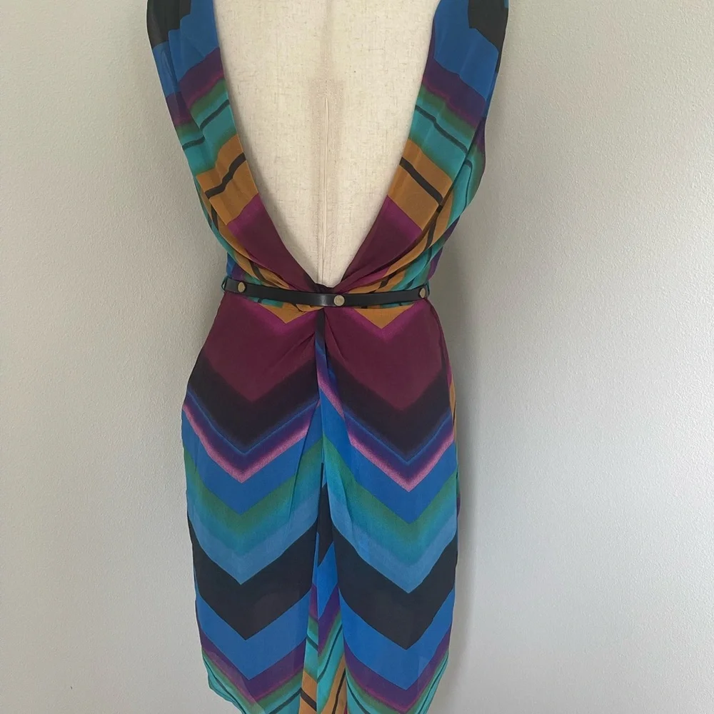 Multicolor Chevron Pattern Dress - Picture 3 of 7